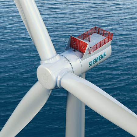 éolienne offshore siemens équipée de produits rollix