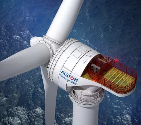 éolienne offshore Alstom équipée produits rollix