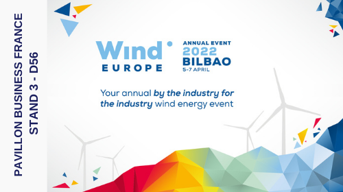 Vignette annonçant notre participation au salon Wind Europe 2022